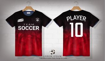 Voetbal shirt en t-shirt sport mockup sjabloon, grafisch ontwerp voor voetbal kit of activewear uniformen. vector