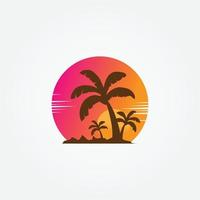 palmboom zomer logo sjabloon vector