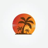 palmboom zomer logo sjabloon vector