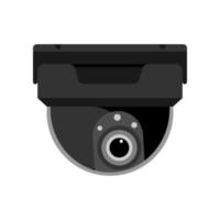 zwarte kabeltelevisie-camera op witte achtergrond. apparatuurbewaking voor bescherming, veiligheid en kijken in stijl plat ontwerp. vector