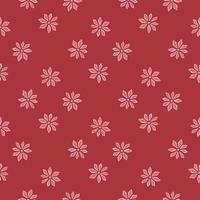 geometrische stijl abstracte naadloze patroon met roze anjer bloemen sieraad. rode achtergrond. vector