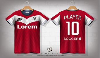 Voetbal shirt en t-shirt sport mockup sjabloon, grafisch ontwerp voor voetbal kit of activewear uniformen. vector