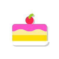 Ice cream cake vectorillustratie, snoep platte stijlicoon vector