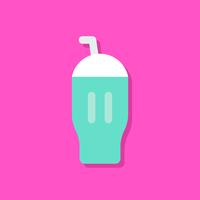 Ice cream milkshake vector illustratie, snoepjes platte stijlicoon