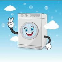 cartoon van gelukkige wasmachine. stripfiguur van wasmachine vectorillustratie. vector