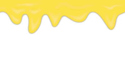 realistische rand van gesmolten boter of ghee voor het ontwerp van voedselverpakkingen. voorraad realistische vectorrand van gesmolten kaas of kaasfondue op een witte achtergrond