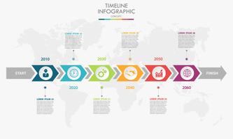 Presentatie zakelijke infographic sjabloon met 6 opties. vector