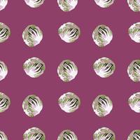 naadloze patroon radicchio salade op roze achtergrond. abstract ornament met sla. vector