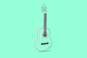 platte ontwerp gitaar vectorillustratie vector