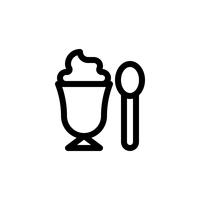 Ice cream cup vectorillustratie, snoep lijn stijl icoon vector