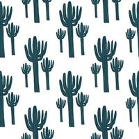 geometrische cactussen behang. abstracte cactus naadloze patroon op witte achtergrond. vector