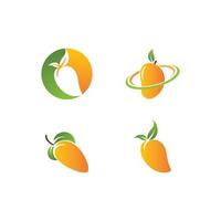 plat ontwerp met mango-logo vector