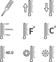 temperatuur thermometer set pictogrammen logo symbool clip art vector