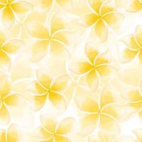 exotische gele bloeiende plumeria naadloze patroon. tropische bloemen behang. vector