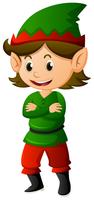 Elf in groen shirt en hoed vector