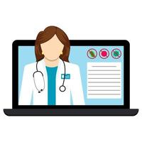 online virologiecollege voor studenten. online onderwijs. doktersconsult en recept voor de patiënt vector