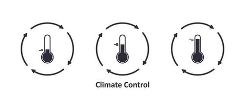 klimaatbeheersingssysteem instellen. verschillende temperatuurpictogrammen. vector