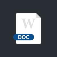 doc-bestandspictogram. Word-document formaat bestand. vector