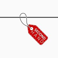 rode tweedehands tag. donatie van kleding icoon. vector