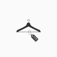 vlooienmarkt platte pictogram. tweedehands concept. hanger icoon met tag. vector