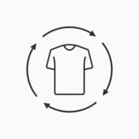 t-shirt icoon met recycling lijn icoon. was- en stomerijpictogram. tweedehands concept. vector