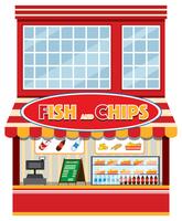 Een fish and chips-winkel vector