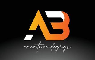 ab letter logo met witgouden kleuren en minimalistisch design icoon vector