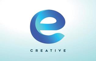 blauw e-letterlogo-ontwerp met gestileerde look en modern ontwerp voor bedrijfslogo vector