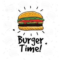 handgetekende hamburger vector