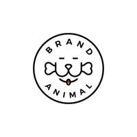 illustratie logo vectorafbeelding van hond met een goede klusjesman voor huisdierenlogo's vector