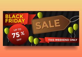 Ballon Black Friday verkoop Banner Vector