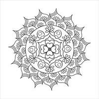 mandala patroon zwart-wit goed humeur, cirkelvormig patroon in de vorm van mandala voor henna, mehndi, tatoeage, decoratie. decoratief ornament, vector mooie mandala.