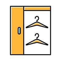 inloopkast gele kleur icoon. Kleedkamer. kledingkast. meubels om kleding op te hangen. kast, kast. comfortabel huis. appartement voorzieningen. geïsoleerde vectorillustratie vector