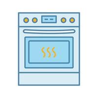 keuken fornuis kleur icoon. gasfornuis. kookplaat en oven. keuken apparaat. geïsoleerde vectorillustratie vector