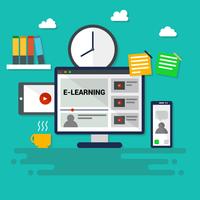 Iconische e-learning vector