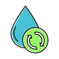 waterfiltratie, zuivering blauwe kleur icoon. behoud van de aquatische hulpbronnen van de planeet. technologie voor de behandeling van afvalwater. recycling hidrosysteem. appartement voorzieningen. geïsoleerde vectorillustratie vector