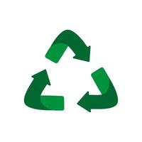 groene pijlen recyclen eco-symbool. groene kleur. gerecycled teken. cyclus gerecycled pictogram. vector