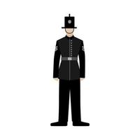 Britse politieagenten. Britse politieagent. zwarte uniforme illustratie vector