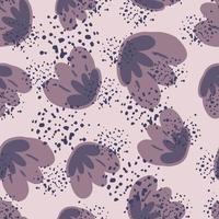 abstracte bloem paarse knop naadloze patroon op roze achtergrond. doodle bloemen eindeloos behang. vector