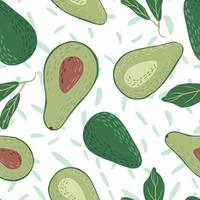 creatieve avocado naadloze patroon op witte achtergrond. vector