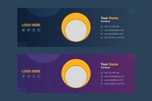 e-mailhandtekeningsjabloon of e-mailvoettekst en persoonlijk omslagontwerp voor sociale media vector
