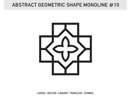 monoline geometrische vorm lineart abstract ontwerp tegel gratis vector