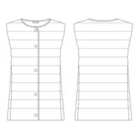 sjabloon vrouwen dons vest compact jasje vector illustratie plat ontwerp schets kleding collectie bovenkleding