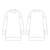 sjabloon vrouwen nek tuniek trui vector illustratie plat ontwerp overzicht kleding collectie