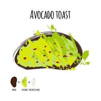 avocado toast illustratie vector