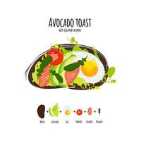 vectorillustratie avocado toast. vector
