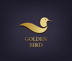 vector gouden vogel logo, abstracte luxe icon