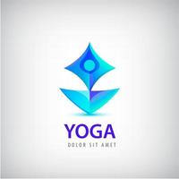 gestileerde menselijke yoga vorm logo. man zit lotus pose vector ontwerpsjabloon.