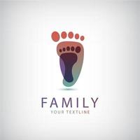 vector familie, 2 voetafdrukken icon