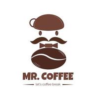 illustratie vectorontwerp van mr coffee-logo voor uw bedrijf of bedrijf vector